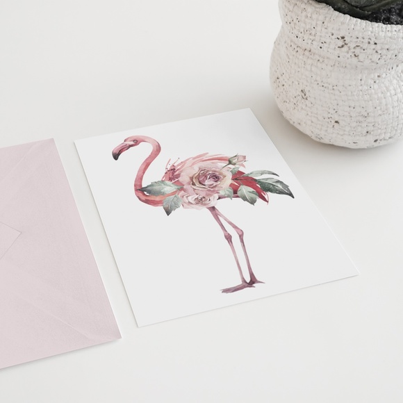 Watercolor Tropical Flamingo Wall Art Poster Print UNFRAMED - Picture 8 of 17